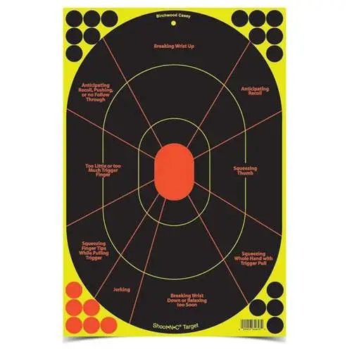 Birchwood Casey Shoot-N-C 12x18 Handgun Trainer Targets Chartreuse 3-Pack