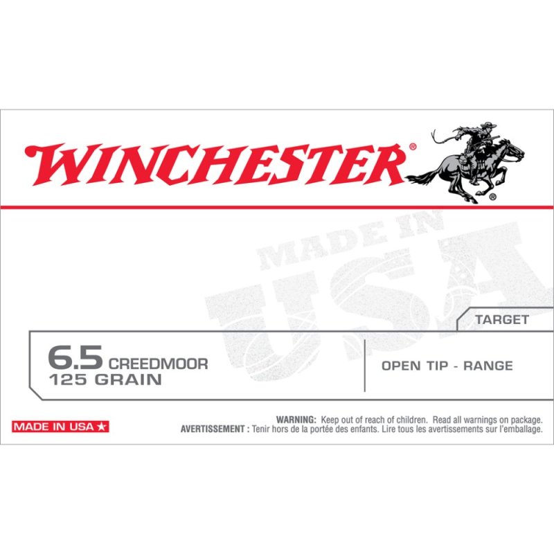 Winchester 6.5 Creedmoor 125 gr Open Tip Range 20 Rounds