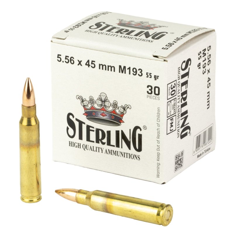 Sterling M193 5.56x45mm NATO 55 Grain Full Metal Jacket 30 Round Box