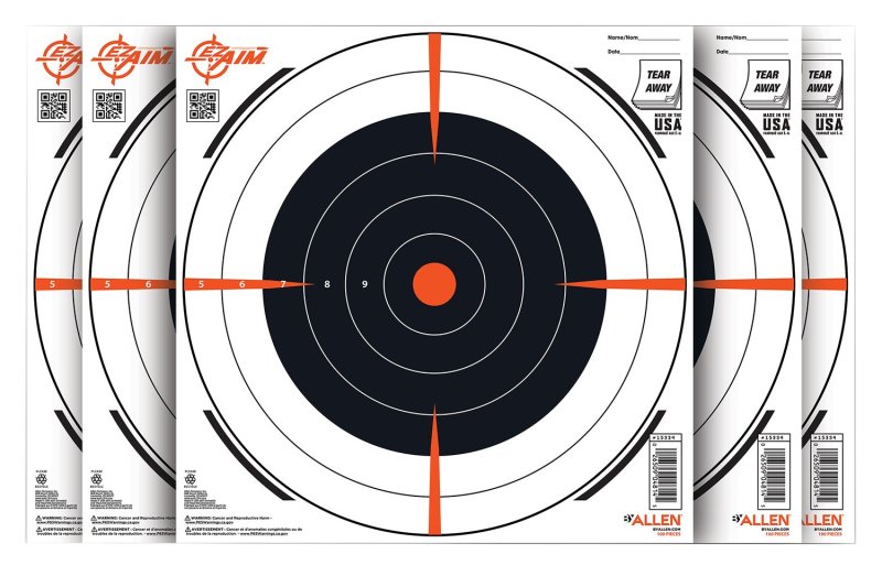 Allen EZ Aim 15334-100 Bullseye Target 12 in x 12 in 100 Pack