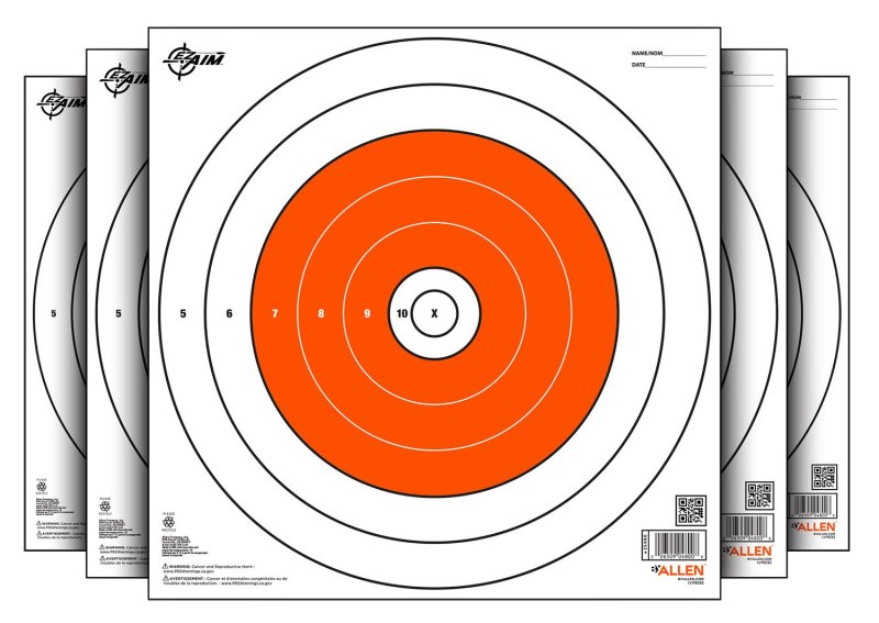 Allen EZ Aim Paper Bull's-Eye Target 12x12 White/Orange 12pk