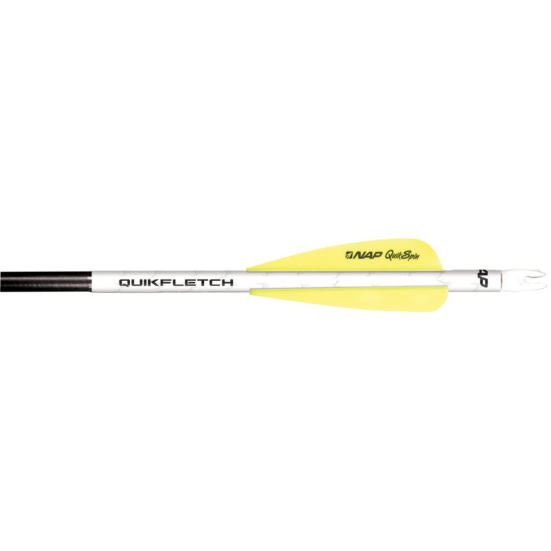 NAP NAP-60-1006 Quikfletch QuickSpin 4 Fletch White/Yellow 2" 6 Pack