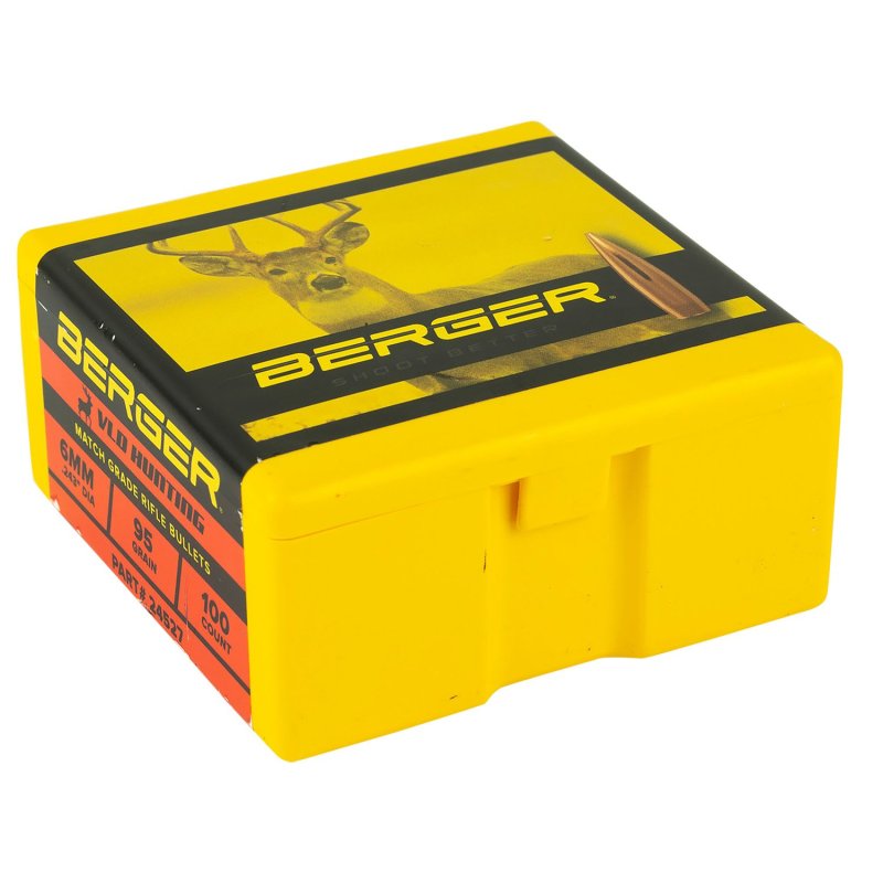 Berger 24527 VLD Hunting Bullets 6mm 95gr 100/Box
