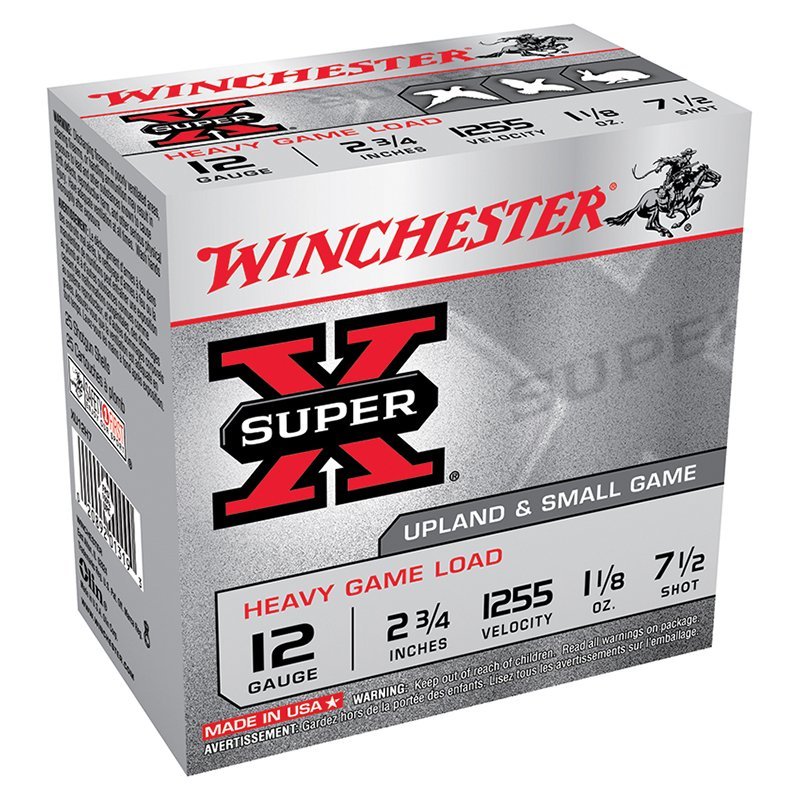 Winchester Super-X 12GA 2.75" 1255F 1-1/8OZ #7.5 250RD - Game Loads for Upland Birds