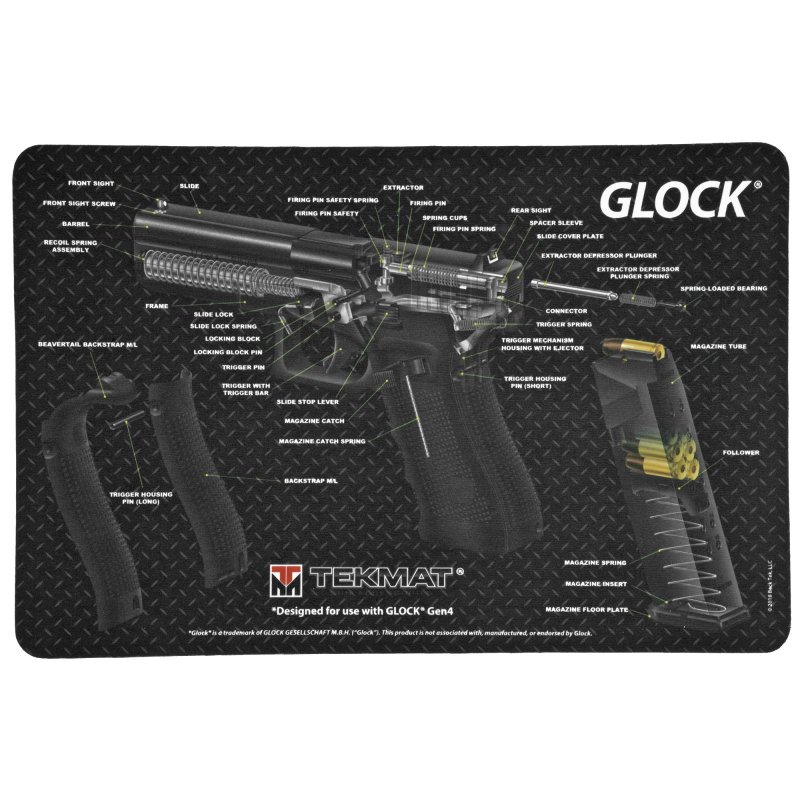 TekMat Glock 17 Gen4 Armorer's Mat 11x17 3D Cutaway Oil Resistant