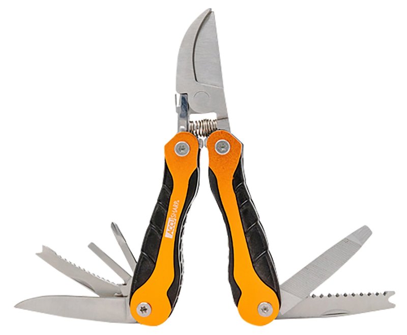 AccuSharp Sportsman's Multi Tool - Black/Orange Folding Blade, Nylon Case