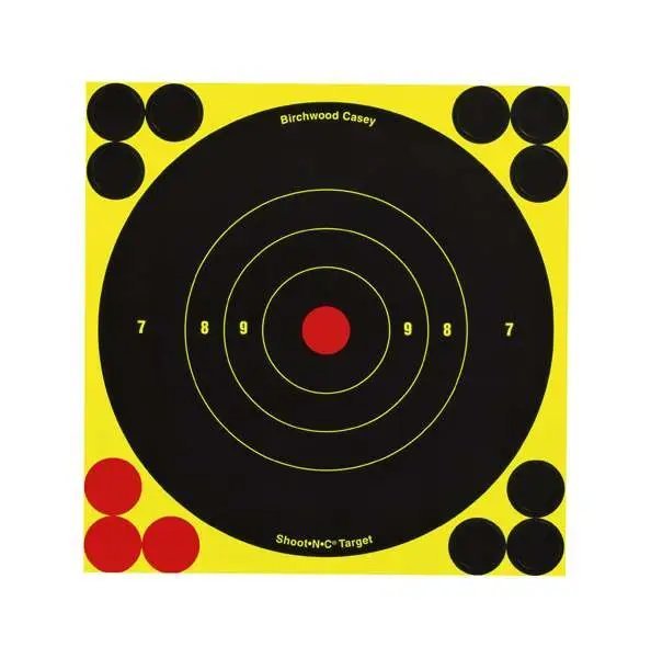 Birchwood Casey 34512 Reactive Target 6 in Black Yellow Red 12 Pack