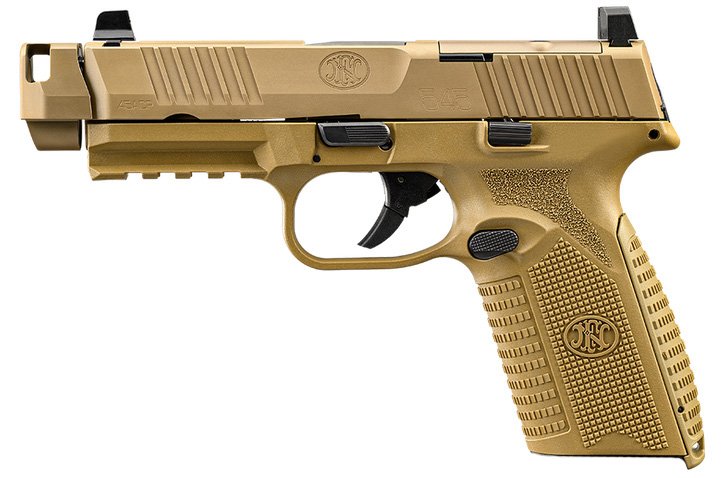 FNH 66-102136 Pistol 545 45AP 15+1 MRD Optics Ready FDE 4.1" Rail