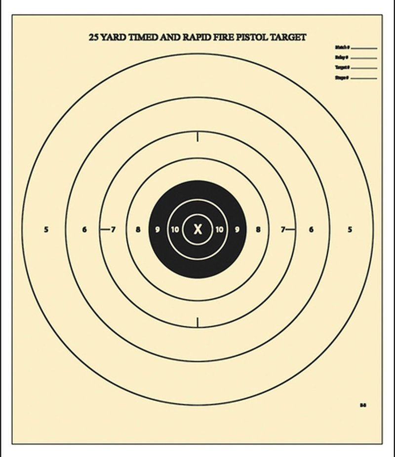 Action Target B8100 25-Yard Timed Rapid Fire Pistol Target 21"x24" 100 Pack
