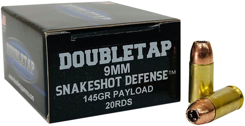 DoubleTap 9MMSS20 Snake Shot 9mm Ammo 20/Box 50/Case Brass