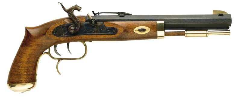 Traditions P1100 Trapper SAO 50 Cal #11 Percussion 9.75" 1rd Blued Frame & Barrel Hardwood Grip