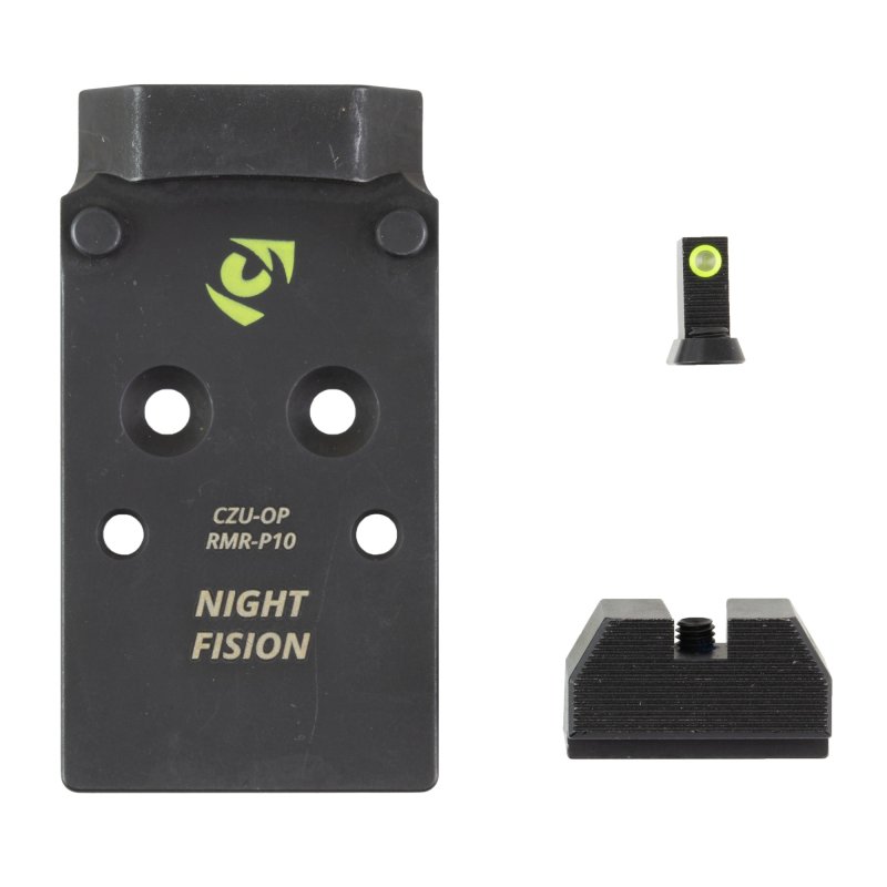 Night Fision Optic Plate Backup Sight Combo Yellow Front Night Sight