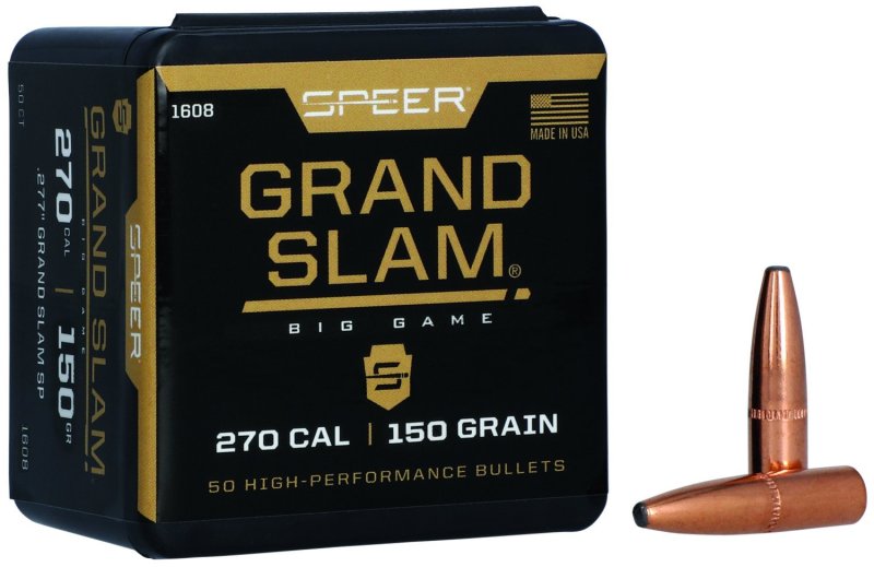 Speer Grand Slam 1608 .277 Caliber 150 Grain Soft Point Bullets 50 Count