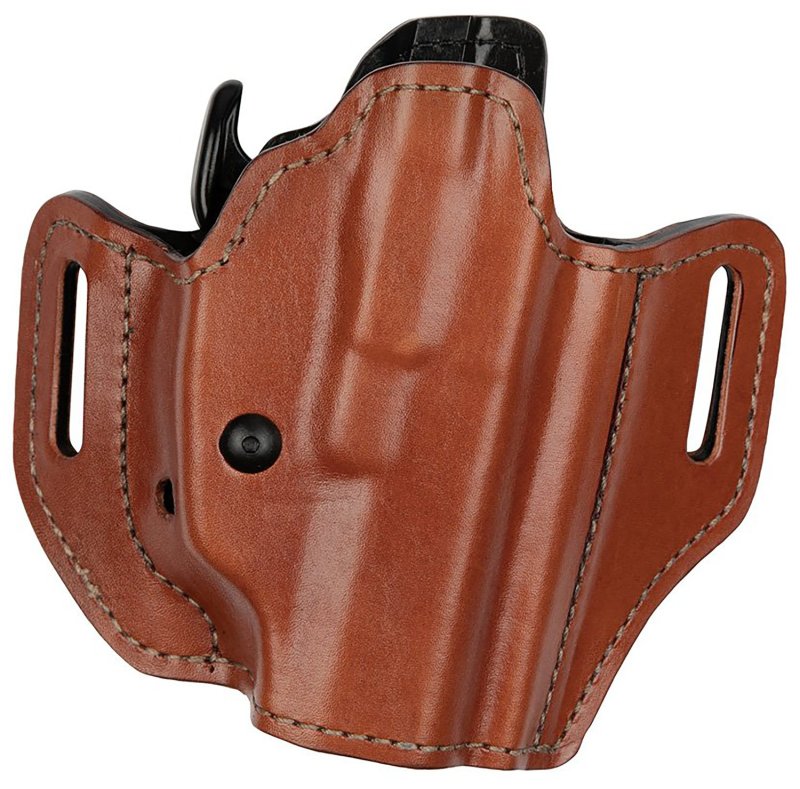 Bianchi 38351 Allusion Assent Pro-Fit OWB Size 13 Tan Leather Belt Slide for Glock 17/22/Springfield XDS/Ruger American Pistol