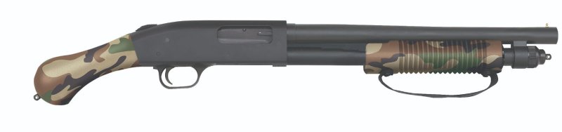 Mossberg 590 Shockwave 12 Gauge 5+1 3 Chamber 14 Heavy Walled Barrel Woodland Camo Pump Action