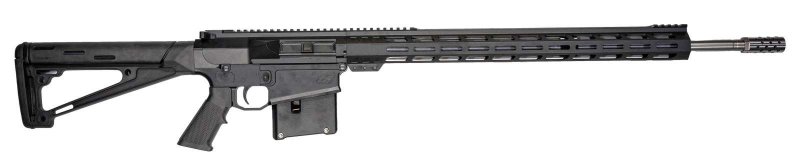 GLFA AR-10 300 Win Mag 24" Stainless Steel Barrel, 5+1, M-Lok Handguard, Hogue OverMolded Stock, Muzzle Brake - Black