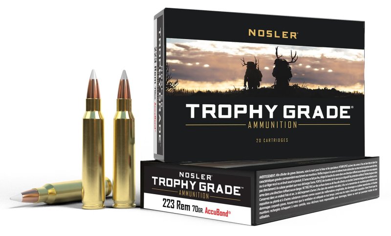 Nosler Trophy Grade Rifle Ammunition 223 Rem. 70 gr. AccuBond SP 20 rd.