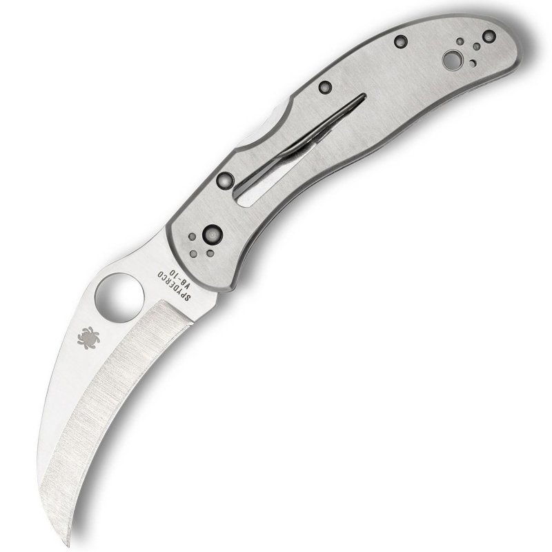 Spyderco Harpy Clipit Folding Knife 2.75in Hawkbill Blade Satin