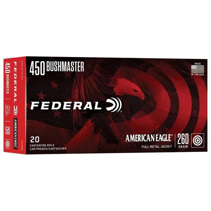 Federal American Eagle Rifle Ammunition .450 Bushmaster 260gr FMJ 2040 fps