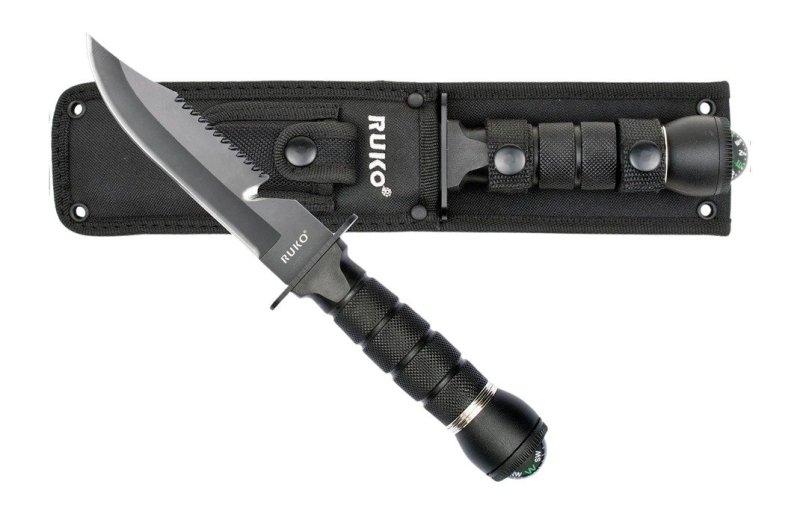 RUKO RUK0163 6 Inch Survival Knife 420J2 With Compass