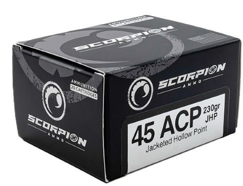 Scorpion 45230JHP S20 45ACP 230Gr JHP 20Rd Premium Ammo