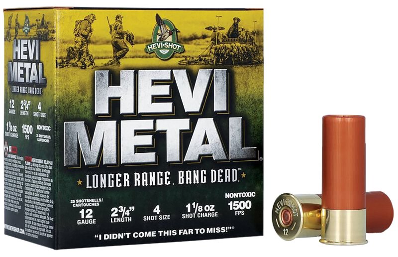 HEVI-Shot HS38704 12 Gauge 2.75" 1 1/8oz 4 Shot 25/Box 1500fps