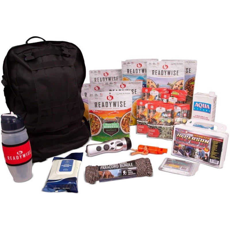 ReadyWise RW01-635GSG 2-Day Emergency Survival Backpack, 134 Pieces, Black