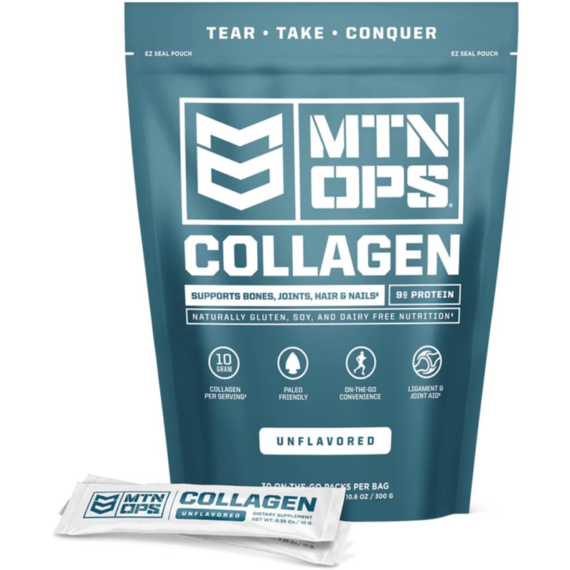 MTN OPS Collagen Trail Packs Unflavored 30ct 9g Protein