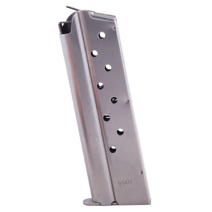 CHECK-MATE CM9MM9S 9mm 9-Round Silver Magazine for 1911 Commander